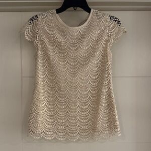 Banana Republic Cream Lace Blouse. Size 0